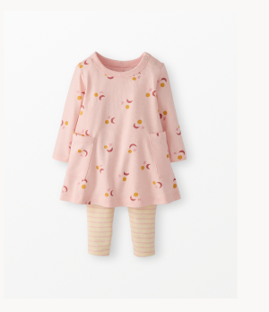 Baby Holiday Long Sleeve Pocket Dress & Leggings Set
