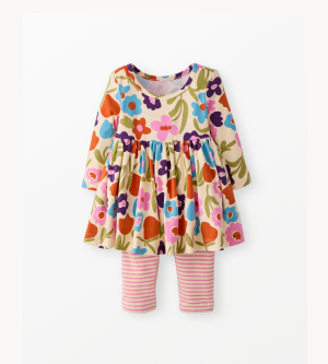 Baby Long Sleeve Skater Dress & Leggings Set