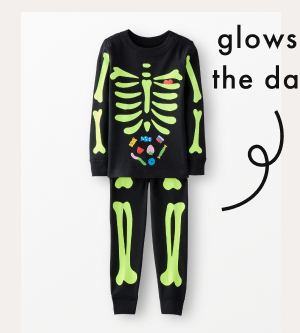 Kids Halloween Glow-in-the-Dark Long John Pajama Set