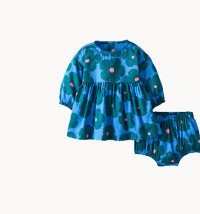 Baby Long Sleeve Twill Dress & Bloomers Set