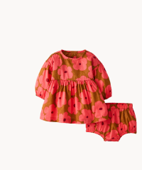 Baby Long Sleeve Twill Dress & Bloomers Set
