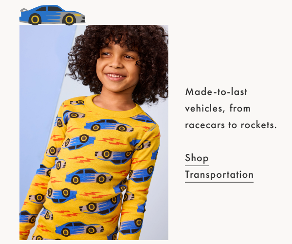 Made-to-last vehicles, from racecars to rockets.

Shop Transportation