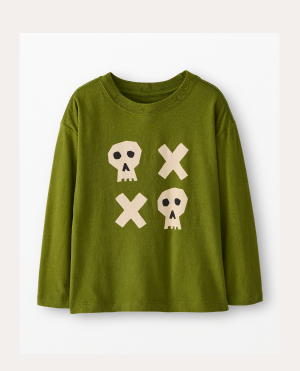 Halloween Long Sleeve Classic Fit Graphic T-Shirt | Tic Tac Skulls