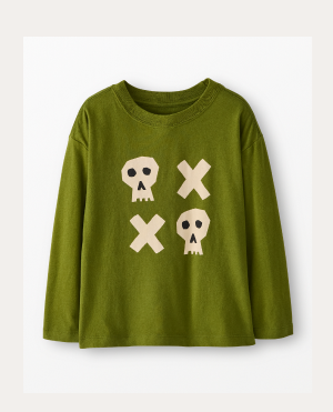 Halloween Long Sleeve Classic Fit Graphic T-Shirt | Tic Tac Skulls