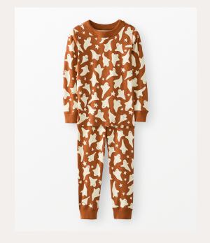 Kids Halloween Long John Pajama Set | Ghosts on Dogwood