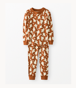 Kids Halloween Long John Pajama Set | Ghosts on Dogwood