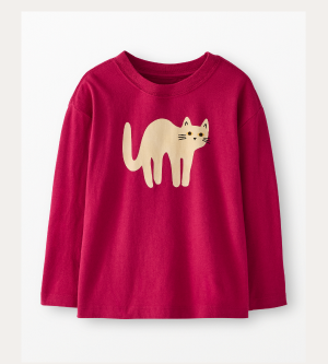 Halloween Long Sleeve Classic Fit Graphic T-Shirt | Cats on Raspberry Halloween Long Sleeve Classic Fit Graphic T-Shirt | Cats on Raspberry