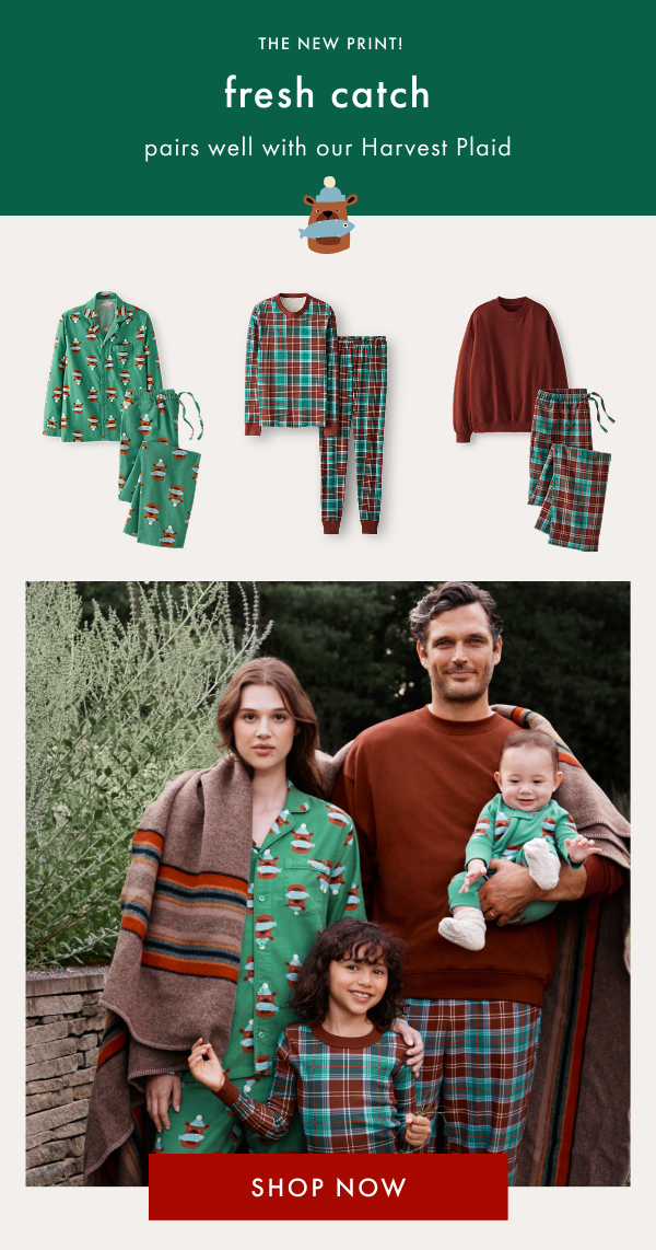 THE NEW PRINT! | fresh catch | pairs well with our Harvest Plaid | SHOP NOW THE NEW PRINT! | fresh catch | pairs well with our Harvest Plaid | SHOP NOW