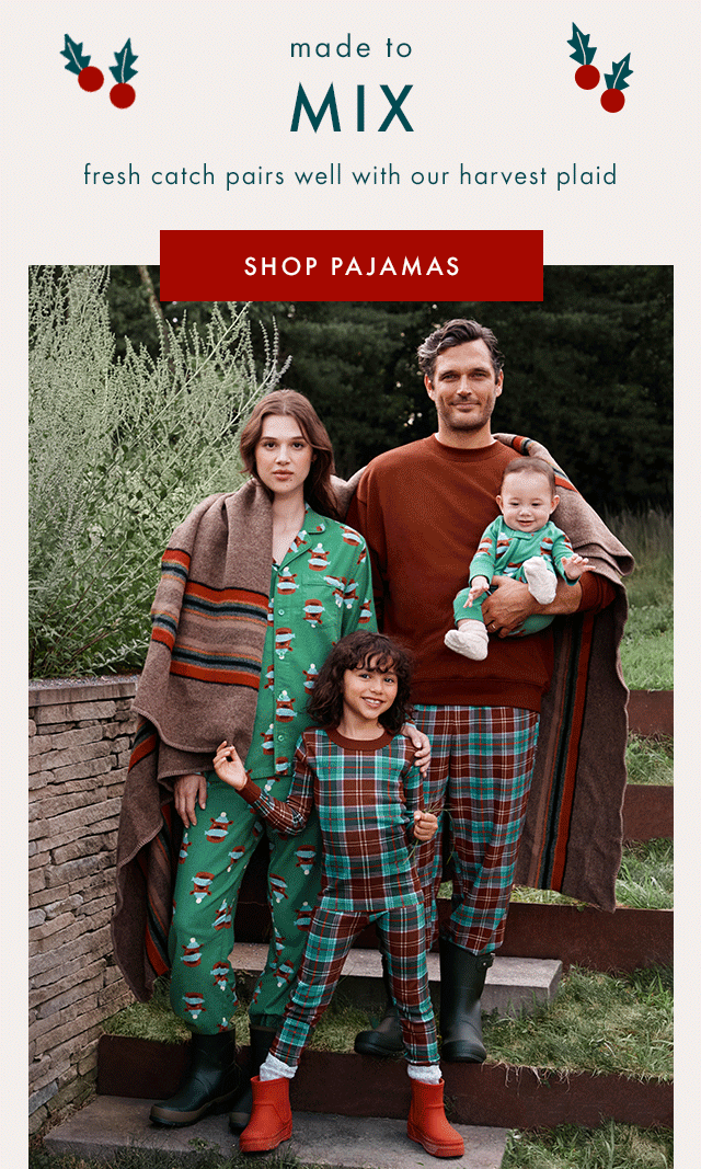 made to MIX & MATCH | fresh catch pairs well with our harvest plaid | SHOP PAJAMAS