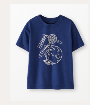  Relaxed Fit Graphic T-Shirt | Ground Control on Blue