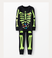 Kids Halloween Glow-in-the-Dark Long John Pajama Set | Skeleton