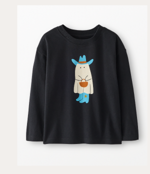 Halloween Long Sleeve Classic Fit Graphic T-Shirt | Boot Scootin' Ghost