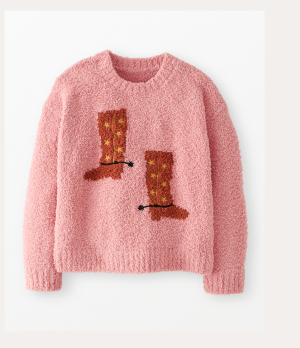 Marshmallow Graphic Sweater | Powdered Rose