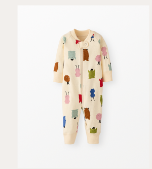 Baby Halloween Sleeper | Monsters on Ecru