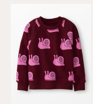 French Terry Sweatshirt | Snail on Cherry Lacquer