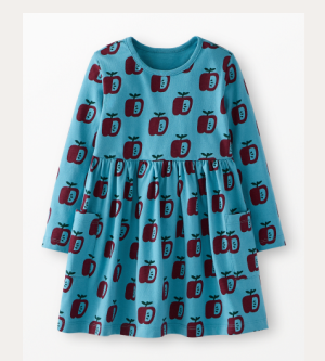  Long Sleeve Playground Dress with Pockets in Apples on Chalk Blue - main  Long Sleeve Playground Dress with Pockets in Apples on Chalk Blue - main  Long Sleeve Playground Dress with Pockets | Apples on Chalk Blue