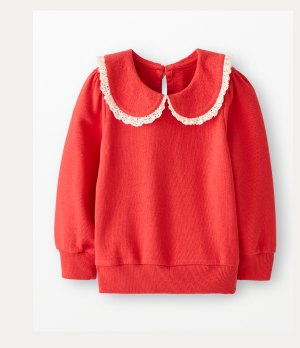 French Terry Collared Sweatshirt | Red Ember