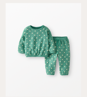 Baby Long Sleeve Waffle Top & Pants Set | Light Green Forest Baby Long Sleeve Waffle Top & Pants Set | Light Green Forest