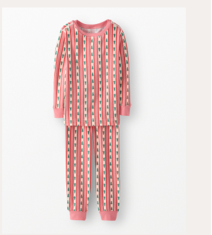 Holiday HannaSoft™ Stretch Pajama Set | Tree Ribbons on Pink