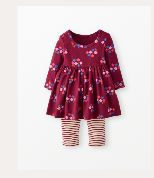 Baby Long Sleeve Skater Dress & Leggings Set