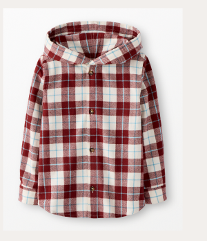 Flannel Hooded Button Up Shirt