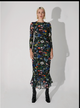 The British Museum x WH: The Mary Delany Collection Printed Frill Dress