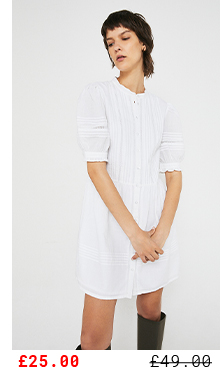 Swing Dress With Trims & Pintuck
