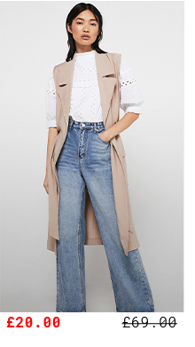 Sleeveless Fluid Duster Trench