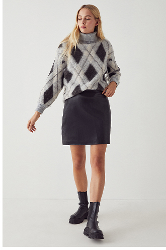 Real Leather Pelmet Skirt