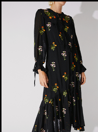 The British Museum x WH: The Mary Delany Collection Embroidered Dress