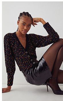 Multi Colour Bobble Stitch Knit Cardigan