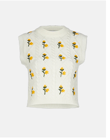 Floral Embroidered Knit Tank