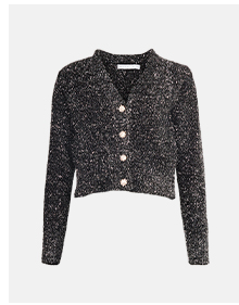 Cropped Tinsel Knitted Cardigan