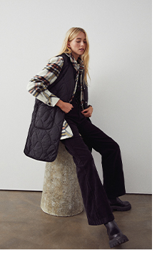 longline sleeveless padded liner vest