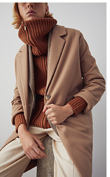 knit back relaxed single breasted coat