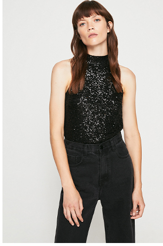 Sequin Halter Top
