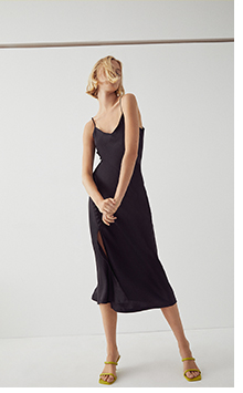Satin Dress With Buttons