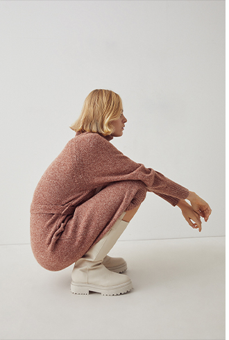 cosy roll neck knit dress