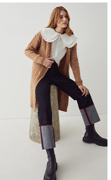 bobble and cable wrap knit cardigan