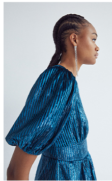 sparkle stripe velvet v neck mini dress