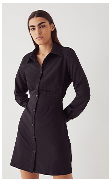  Black Mini Shirt Dress With Gathered Waist alternative image Black Mini Shirt Dress With Gathered Waist alternative image Black Mini Shirt Dress With Gathered Waist alternative image Black Mini Shirt Dress With Gathered Waist alternative image Mini Shirt Dress With Gathered Waist