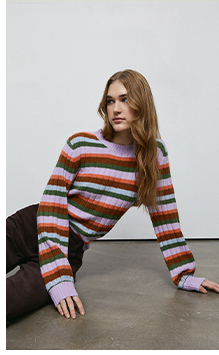multi stripe knit jumper