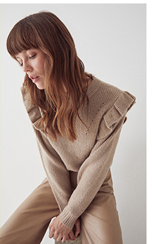soft rib lip shoulder knit jumper