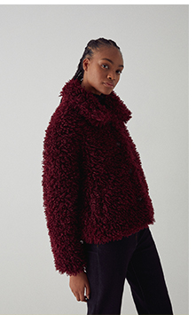 plush curly fur jacket