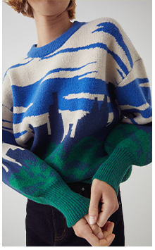 city scape jacquard knit jumper