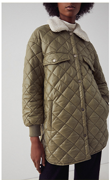 borg collar quilted liner jacket