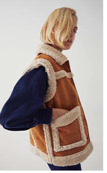 faux shearling sleeveless donkey coat
