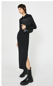 rib open back midi dress