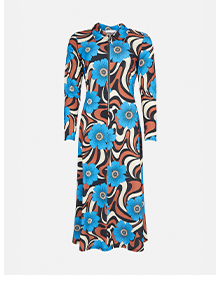 petite retro marble zip collared midi dress