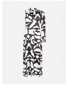 abstract animal one sleeve midi dress